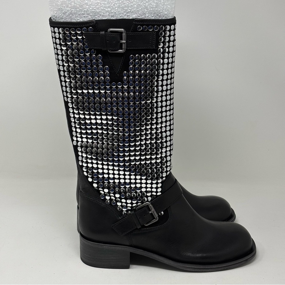 Anthropologie Vicenza Studded Moto Boots New in Box Size 7 - Picture 8 of 13